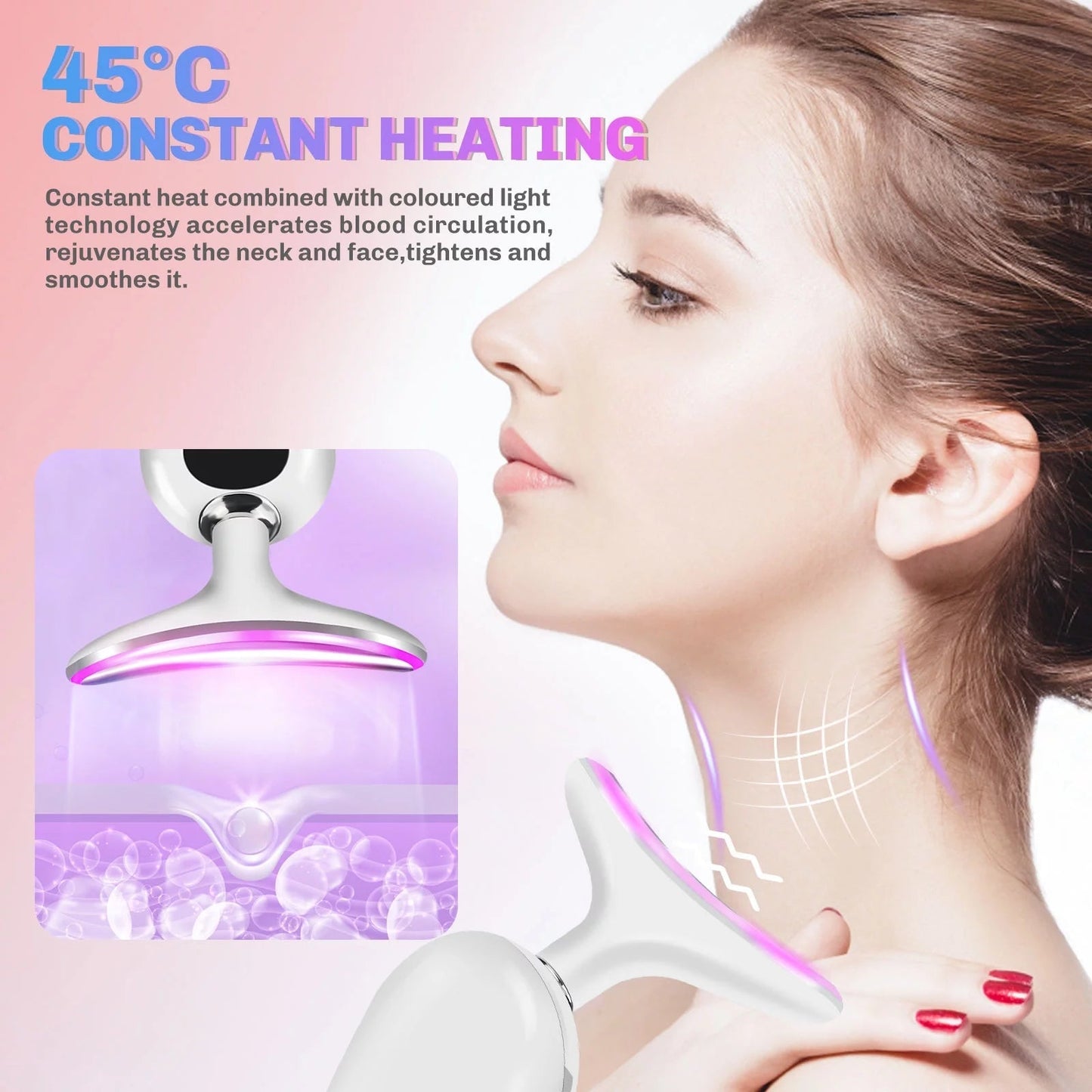 LED Neck & Face Beauty Device – Skin Tightening & Anti-Aging Massager”